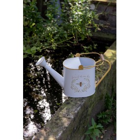 26Y5510 Decorative Watering Can 39x13x21 cm White Yellow Metal Bee