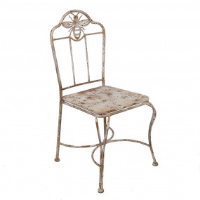 26Y5621 Garden Chair 47x47x91 cm White Brown Iron