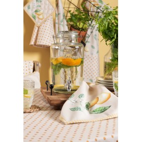 2LEL01 Nappe 100x100 cm Beige Jaune Coton Citron Carré Nappes de table