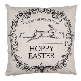 2RFL22 Housse de coussin 45x45 cm Beige Noir Polyester Lapin Housse de coussin décorative