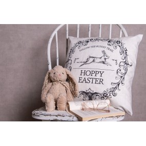 2RFL22 Housse de coussin 45x45 cm Beige Noir Polyester Lapin Housse de coussin décorative