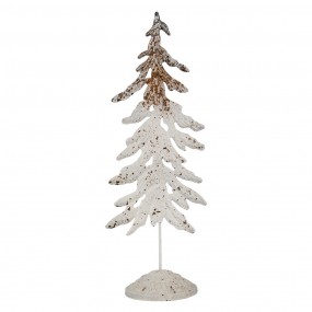 25Y1258 Dekorationsfigur Weihnachtsbaum 75 cm Weiß Braun Metall