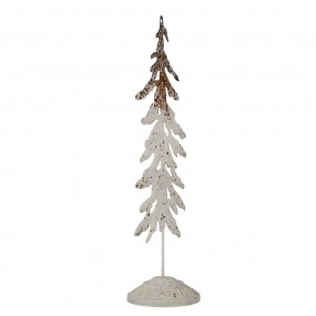 25Y1258 Decoratie Beeld Kerstboom 75 cm Wit Bruin Metaal