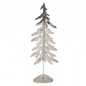 25Y1258 Decoratie Beeld Kerstboom 75 cm Wit Bruin Metaal