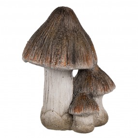 26CE1766 Décoration Champignon 10x8x13 cm Marron Blanc Céramique