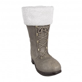 26MG0047 Weihnachtsdekorationsfigur Stiefel 37x23x43 cm Grau Keramikmaterial