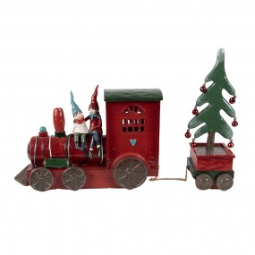 26PR4239 Christmas Decoration with LED Lighting Train 30x7x21 cm Red Plastic