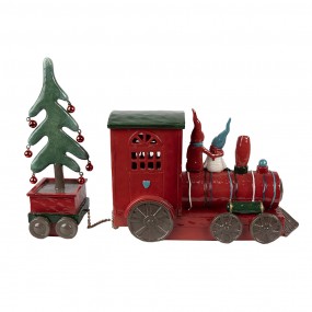 26PR4239 Christmas Decoration with LED Lighting Train 30x7x21 cm Red Plastic