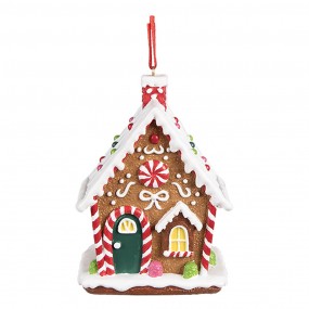 26PR4255 Christmas Ornament Gingerbread house 7x5x9 cm Brown Plastic Gingerbread house