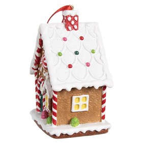 26PR4255 Christmas Ornament Gingerbread house 7x5x9 cm Brown Plastic Gingerbread house