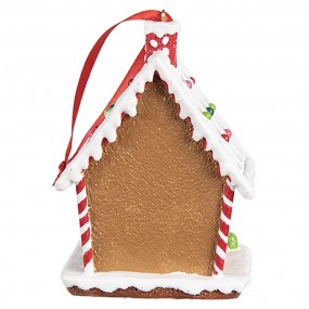 26PR4255 Christmas Ornament Gingerbread house 7x5x9 cm Brown Plastic Gingerbread house