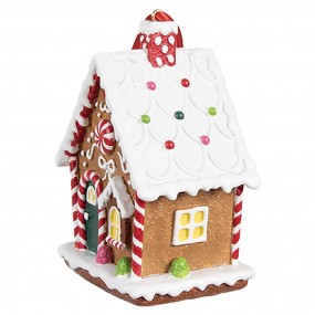 26PR4255 Ornement de Noël Maison en pain d'épices 7x5x9 cm Marron Plastique Maison en pain d'épices