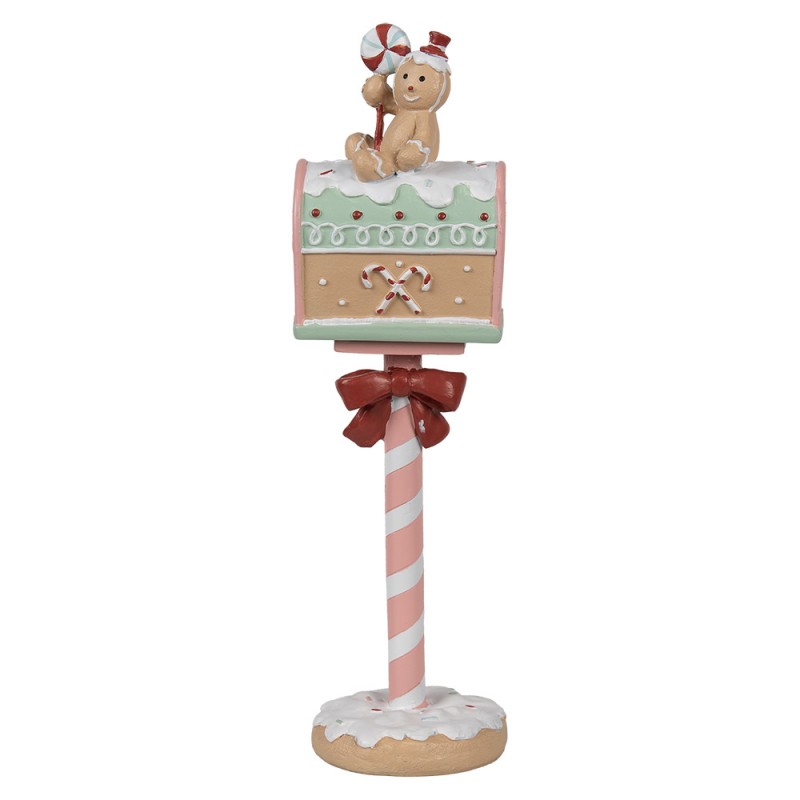 6PR4265 Christmas Decoration Figurine Mailbox 11x10x36 cm Pink Plastic