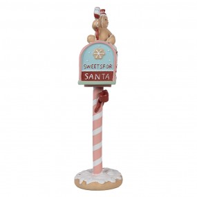 26PR4265 Statuetta decorativa di Natale Buca delle lettere 11x10x36 cm Rosa Plastica