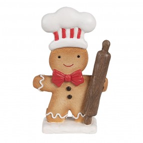 26PR4275 Christmas Decoration Gingerbread man 18 cm Brown Plastic