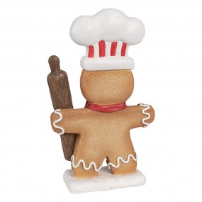 26PR4275 Décoration de Noël Bonhomme en pain d‘épice 18 cm Marron Plastique