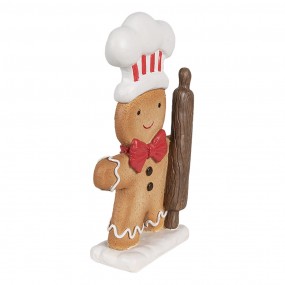 26PR4275 Kerstdecoratie Gingerbread man 18 cm Bruin Kunststof