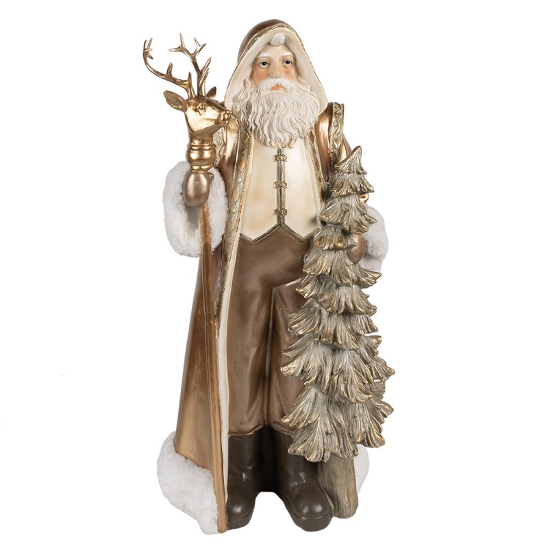 6PR4279 Kerstdecoratie Beeld Kerstman 50 cm Goudkleurig Kunststof