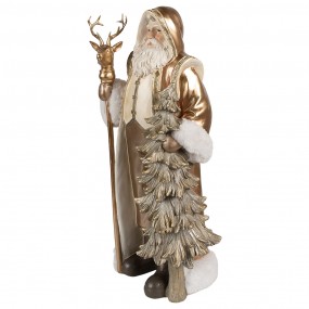 26PR4279 Weihnachtsdekorationsfigur Weihnachtsmann 50 cm Goldfarbig Kunststoff