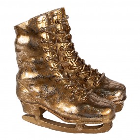 26PR4280 Dekorationsfigur Schlittschuhe 15x12x17 cm Goldfarbig Kunststoff