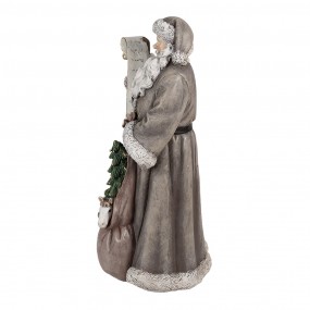 26PR4282 Christmas Decoration Figurine Santa Claus 22x18x40 cm Grey Plastic