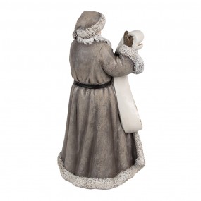 26PR4282 Christmas Decoration Figurine Santa Claus 22x18x40 cm Grey Plastic