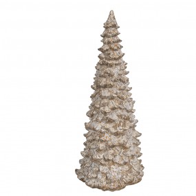 26PR4288 Decoratie Beeld Kerstboom Ø 13x30 cm Wit Beige Kunststof