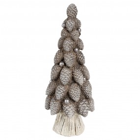 26PR4298 Dekorationsfigur Weihnachtsbaum Ø 7x19 cm Braun Kunststoff