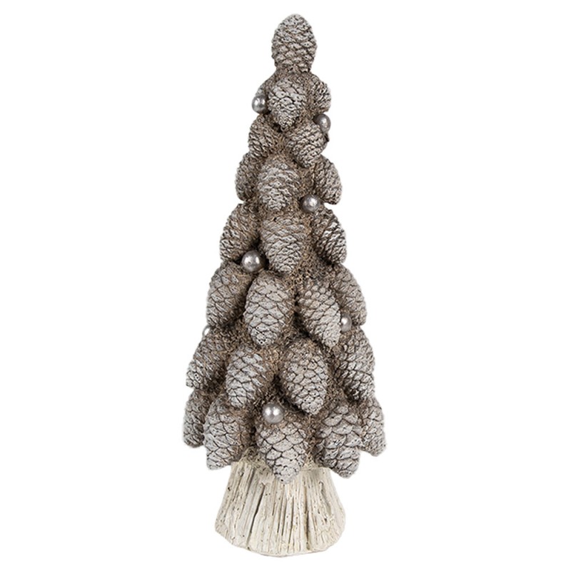 6PR4298 Decoratie Beeld Kerstboom Ø 7x19 cm Bruin Kunststof