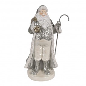 26PR4301 Christmas Decoration Figurine Santa Claus 20 cm Silver colored Plastic