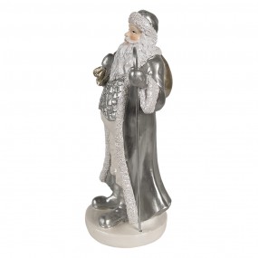 26PR4301 Christmas Decoration Figurine Santa Claus 20 cm Silver colored Plastic