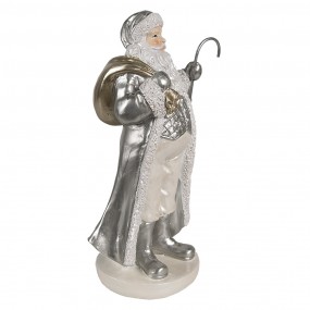 26PR4301 Christmas Decoration Figurine Santa Claus 20 cm Silver colored Plastic