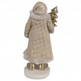 26PR4302 Figure de Noël Père Noël 21 cm Beige Plastique