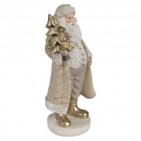 26PR4302 Christmas Decoration Figurine Santa Claus 21 cm Beige Plastic