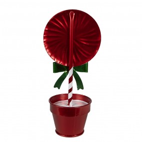 26Y5626 Kerstdecoratie Lolly 12x9x26 cm Rood Metaal