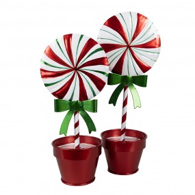 26Y5626 Christmas Decoration Lollipop 12x9x26 cm Red Metal