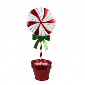 26Y5627 Christmas Decoration Lollipop 12x9x31 cm Red Metal