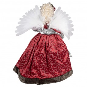 250775 Christmas Decoration with LED Lighting and Music Angel 86 cm Red Plastic