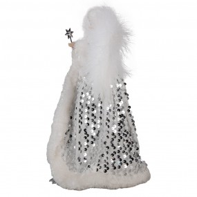 265617 Christmas Decoration Angel 28 cm White Silver colored Textile on Plastic Christmas Tree Decorations