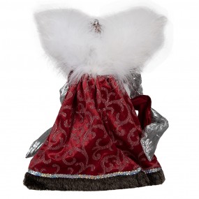 265618 Kerstdecoratie Engel 28 cm Rood Textiel op Kunststof Kerstboomversiering