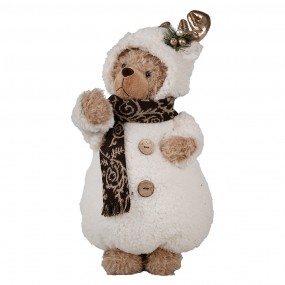 265619 Figure de Noël Ours 40 cm Blanc Plastique