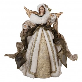 265625 Christmas Decoration Angel 28 cm Beige Gold colored Textile on Plastic Christmas Tree Decorations