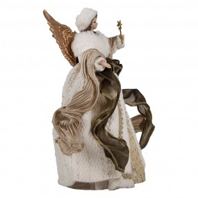 265625 Christmas Decoration Angel 28 cm Beige Gold colored Textile on Plastic Christmas Tree Decorations