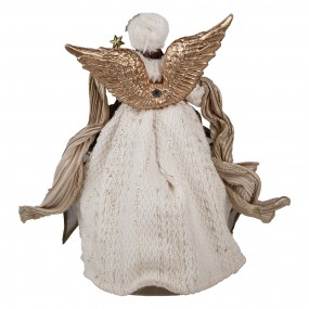 265625 Christmas Decoration Angel 28 cm Beige Gold colored Textile on Plastic Christmas Tree Decorations