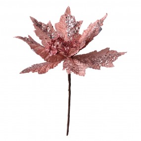 265821 Artificial Plant Poinsettia Ø 22x25 cm Pink Plastic Christmas Decoration