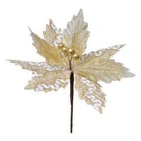 265822 Artificial Plant Poinsettia Ø 22x25 cm White Plastic Christmas Decoration