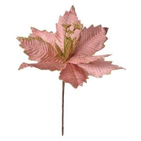 265825 Artificial Plant Poinsettia Ø 24x27 cm Pink Plastic Christmas Decoration