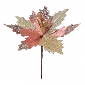 265830 Artificial Plant Poinsettia Ø 30x30 cm Pink Plastic Christmas Decoration