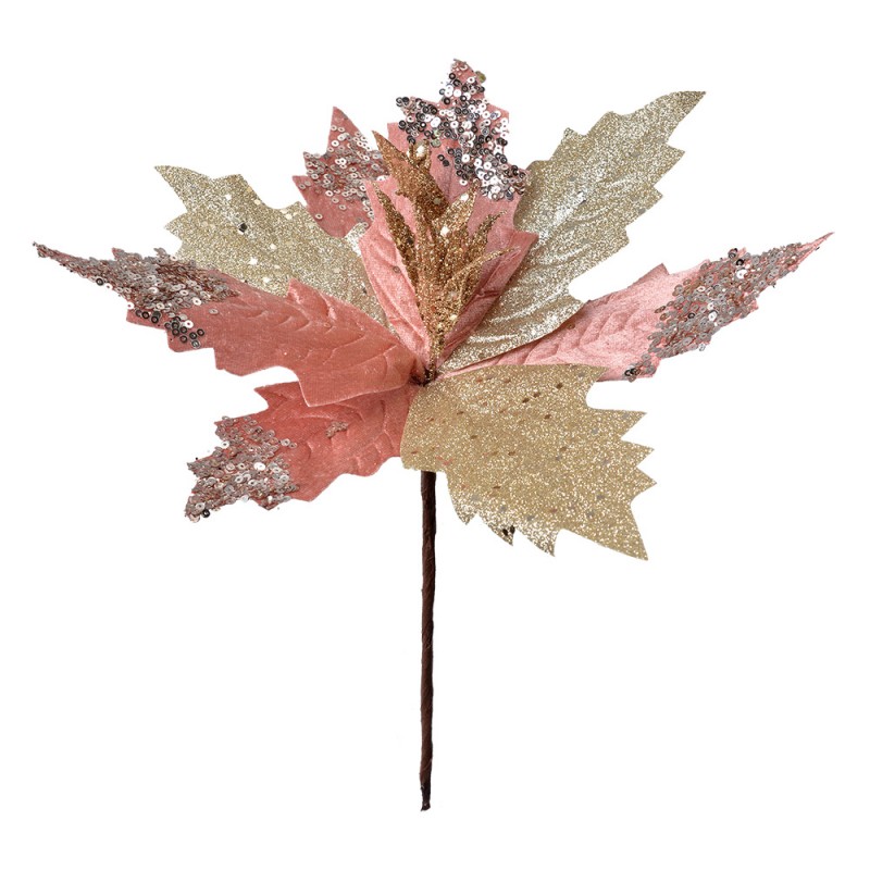 65830 Artificial Plant Poinsettia Ø 30x30 cm Pink Plastic Christmas Decoration