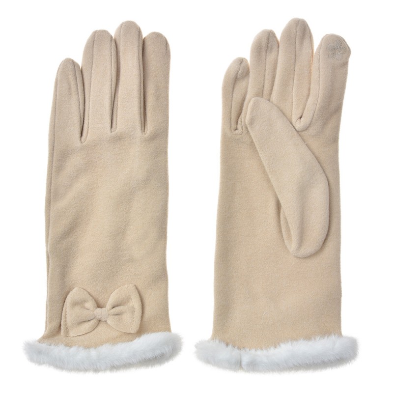 JZGL0089BE Gants d'hiver 9x23 cm Beige Polyester